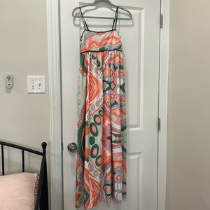 English Factory Sequin Print Empire Waist Maxi Dress